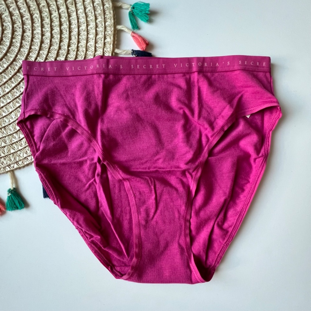 Victoria's Secret Stretch Cotton High-Leg Brief Panty Luscious Rose Small NEW